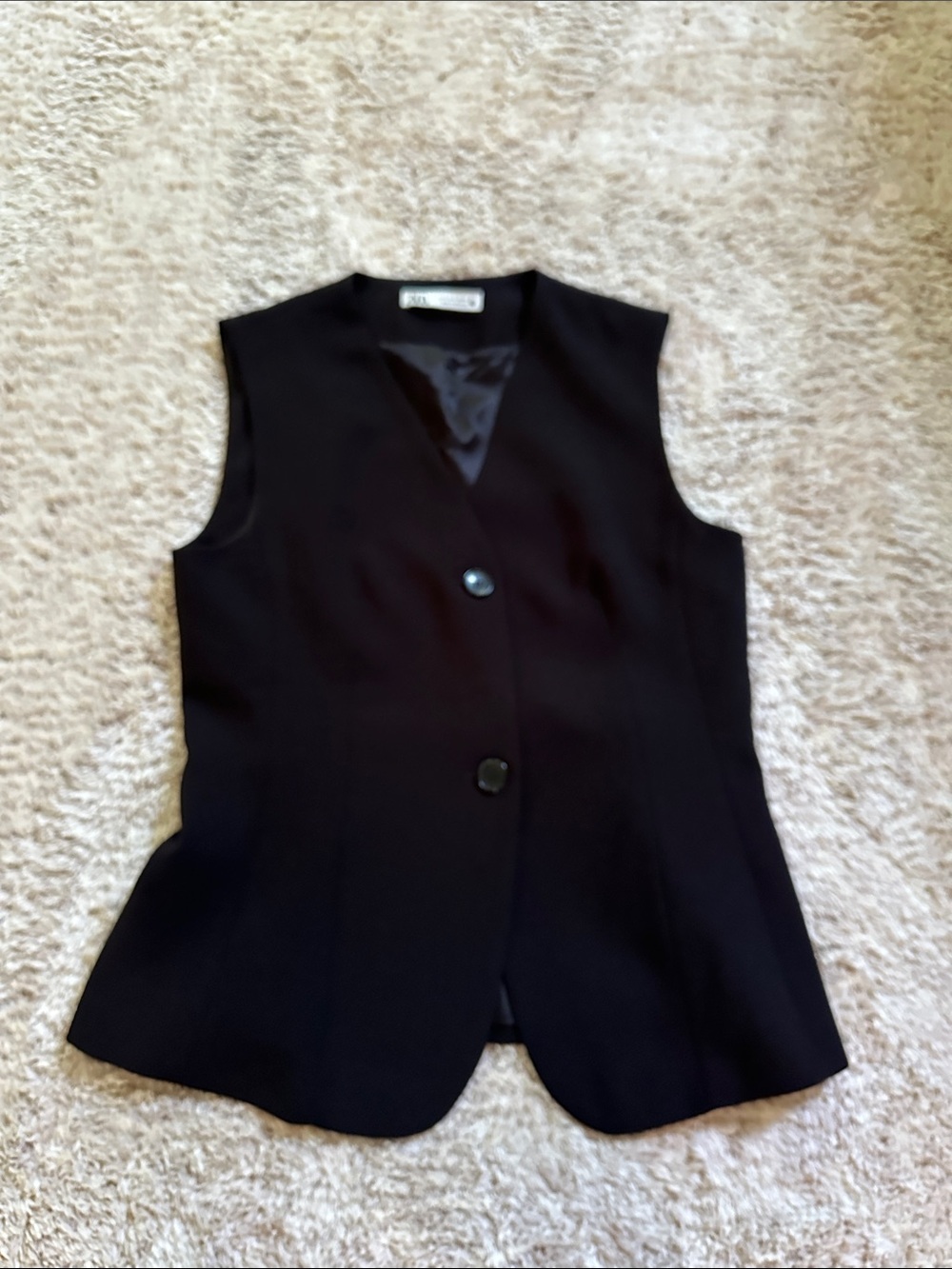 Zara Black Sleeveless Buttoned Vest